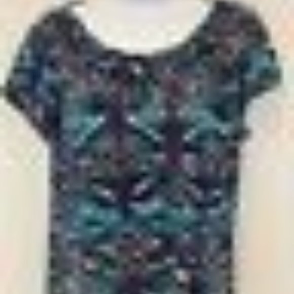 Worthington Abstract lines Geometric Print Top short sleeves Large - Picture 3 of 7